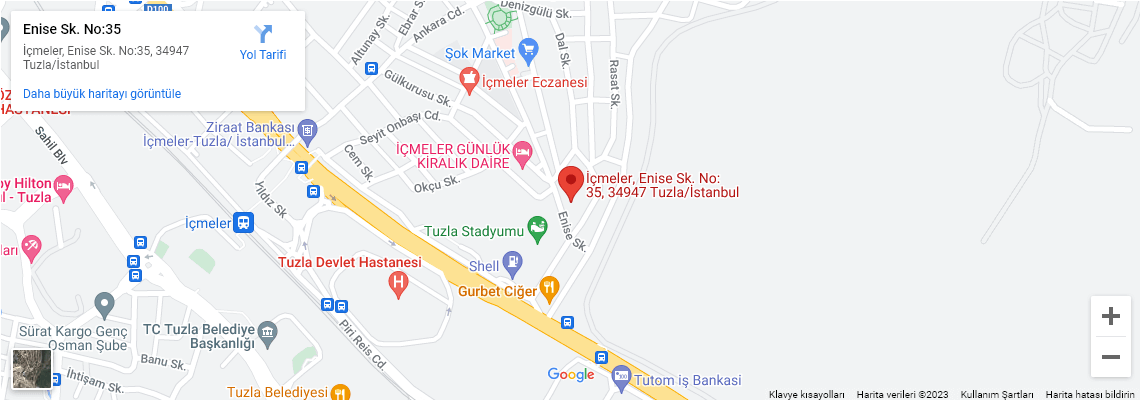 Google Maps piniyle Tuzla merkez binası konumu