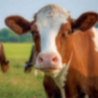 Kahverengi bir inek portresi